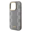 DKNY PU Leather Checkered Pattern Magsafe tok, iPhone 15 Pro - bézs