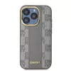 DKNY PU Leather Checkered Pattern Magsafe tok, iPhone 15 Pro Max - bézs