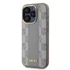 DKNY PU Leather Checkered Pattern Magsafe tok, iPhone 15 Pro Max - bézs