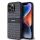 DKNY PU Leather Repeat Pattern Tonal Stripe tok, iPhone 14 Pro - fekete