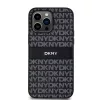 DKNY PU Leather Repeat Pattern Tonal Stripe tok, iPhone 14 Pro - fekete