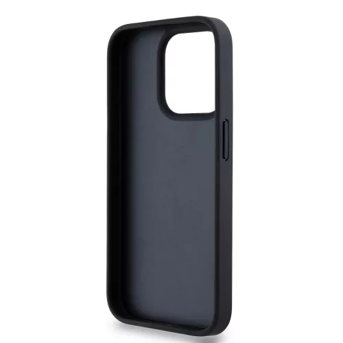DKNY PU Leather Repeat Pattern Tonal Stripe tok, iPhone 14 Pro - fekete