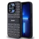 DKNY PU Leather Repeat Pattern Tonal Stripe tok, iPhone 14 Pro Max - fekete