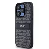 DKNY PU Leather Repeat Pattern Tonal Stripe tok, iPhone 14 Pro Max - fekete