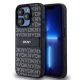 DKNY PU Leather Repeat Pattern Tonal Stripe tok, iPhone 15 Pro - fekete