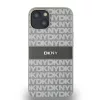 DKNY PU Leather Repeat Pattern Tonal Stripe tok, iPhone 14 - bézs