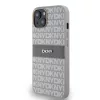 DKNY PU Leather Repeat Pattern Tonal Stripe tok, iPhone 14 - bézs