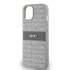 DKNY PU Leather Repeat Pattern Tonal Stripe tok, iPhone 14 - bézs