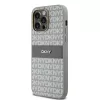 DKNY PU Leather Repeat Pattern Tonal Stripe tok, iPhone 14 Pro - bézs