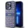 DKNY PU Leather Repeat Pattern Tonal Stripe tok, iPhone 15 Pro - kék