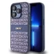 DKNY PU Leather Repeat Pattern Tonal Stripe tok, iPhone 15 Pro - kék