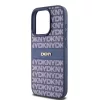DKNY PU Leather Repeat Pattern Tonal Stripe tok, iPhone 15 Pro - kék