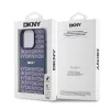 DKNY PU Leather Repeat Pattern Tonal Stripe tok, iPhone 15 Pro - kék