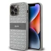 DKNY PU Leather Repeat Pattern Tonal Stripe tok, iPhone 15 Pro Max - bézs