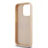 DKNY PU Leather Repeat Pattern Tonal Stripe tok, iPhone 15 Pro Max - rózsaszín