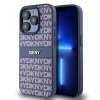 DKNY PU Leather Repeat Pattern Tonal Stripe tok, iPhone 15 Pro Max - kék