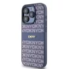 DKNY PU Leather Repeat Pattern Tonal Stripe tok, iPhone 15 Pro Max - kék