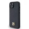 DKNY PU Leather Repeat Pattern Stack Logo Magsafe tok, iPhone 15 - fekete
