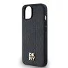 DKNY PU Leather Repeat Pattern Stack Logo Magsafe tok, iPhone 15 - fekete