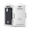 DKNY PU Leather Repeat Pattern Stack Logo Magsafe tok, iPhone 15 - fekete