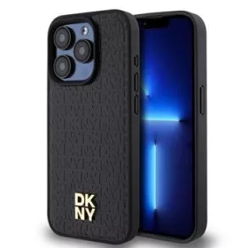   DKNY PU Leather Repeat Pattern Stack Logo Magsafe tok, iPhone 15 Pro Max - fekete