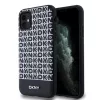DKNY PU Leather Repeat Pattern Bottom Stripe MagSafe tok, iPhone 11 - fekete