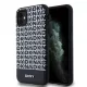 DKNY PU Leather Repeat Pattern Bottom Stripe MagSafe tok, iPhone 11 - fekete