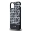 DKNY PU Leather Repeat Pattern Bottom Stripe MagSafe tok, iPhone 11 - fekete