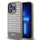 DKNY PU Leather Repeat Pattern Bottom Stripe MagSafe tok, iPhone 13 Pro Max - barna