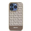 DKNY PU Leather Repeat Pattern Bottom Stripe MagSafe tok, iPhone 13 Pro Max - barna