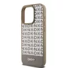 DKNY PU Leather Repeat Pattern Bottom Stripe MagSafe tok, iPhone 13 Pro Max - barna
