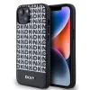 DKNY PU Leather Repeat Pattern Bottom Stripe MagSafe tok, iPhone 14 - fekete