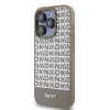 DKNY PU Leather Repeat Pattern Bottom Stripe MagSafe tok, iPhone 14 Pro - barna