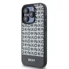 DKNY PU Leather Repeat Pattern Bottom Stripe MagSafe tok, iPhone 14 Pro Max - fekete