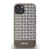DKNY PU Leather Repeat Pattern Bottom Stripe MagSafe tok, iPhone 15 - barna