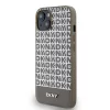 DKNY PU Leather Repeat Pattern Bottom Stripe MagSafe tok, iPhone 15 - barna