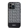 DKNY PU Leather Repeat Pattern Bottom Stripe MagSafe tok, iPhone 15 Pro Max - fekete