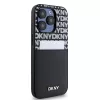 DKNY PU Leather Repeat Pattern Card Pocket tok, iPhone 15 Pro - fekete