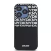 DKNY PU Leather Repeat Pattern Card Pocket tok, iPhone 15 Pro Max - fekete