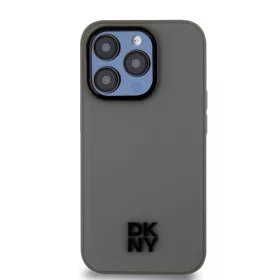   DKNY PU Leather Stack Logo Magsafe tok, iPhone 15 Pro - szürke