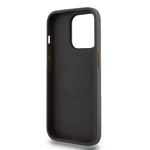 DKNY PU Leather Stack Logo Magsafe tok, iPhone 15 Pro - szürke