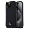 DKNY PU Leather Stack Logo Magsafe tok, iPhone 15 - fekete