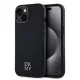 DKNY PU Leather Stack Logo Magsafe tok, iPhone 15 - fekete