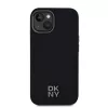 DKNY PU Leather Stack Logo Magsafe tok, iPhone 15 - fekete