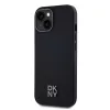 DKNY PU Leather Stack Logo Magsafe tok, iPhone 15 - fekete