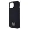 DKNY PU Leather Stack Logo Magsafe tok, iPhone 15 - fekete