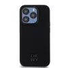 DKNY PU Leather Stack Logo Magsafe tok, iPhone 15 Pro - fekete