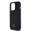 DKNY PU Leather Stack Logo Magsafe tok, iPhone 15 Pro - fekete