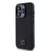 DKNY PU Leather Stack Logo Magsafe tok, iPhone 15 Pro Max - fekete