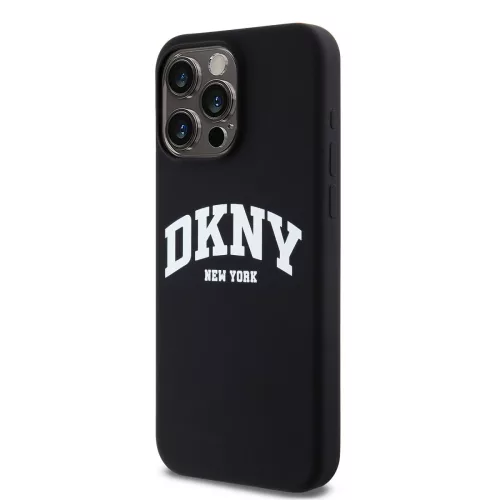 DKNY Liquid Silicone Arch Logo MagSafe tok, iPhone 14 Pro - fekete